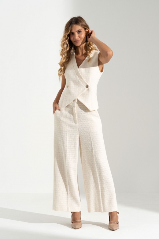 Gilet croisé texturé en coton Gilet croisé texturé en coton