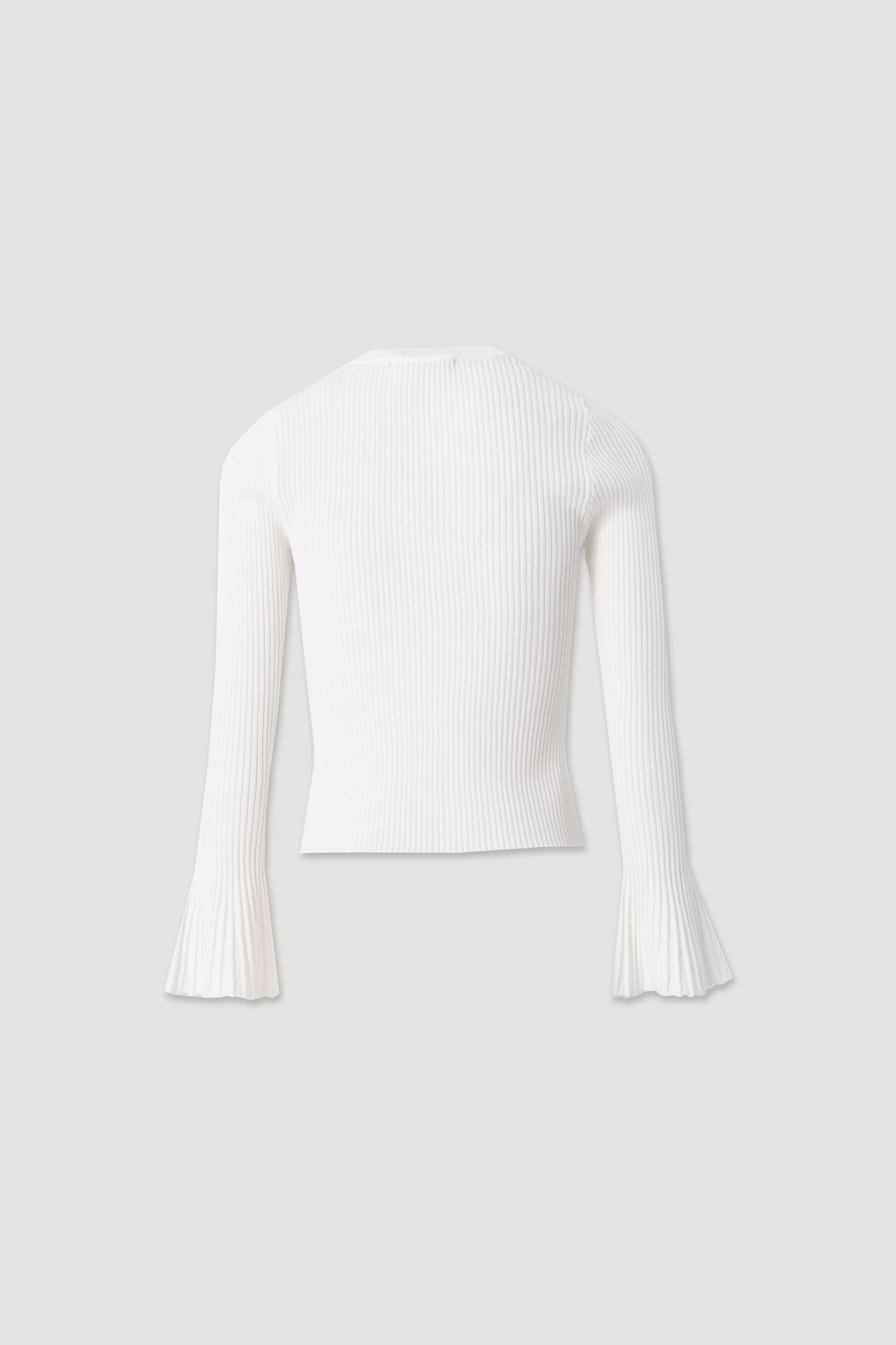 Ribbed knit sweater with flare sleeves