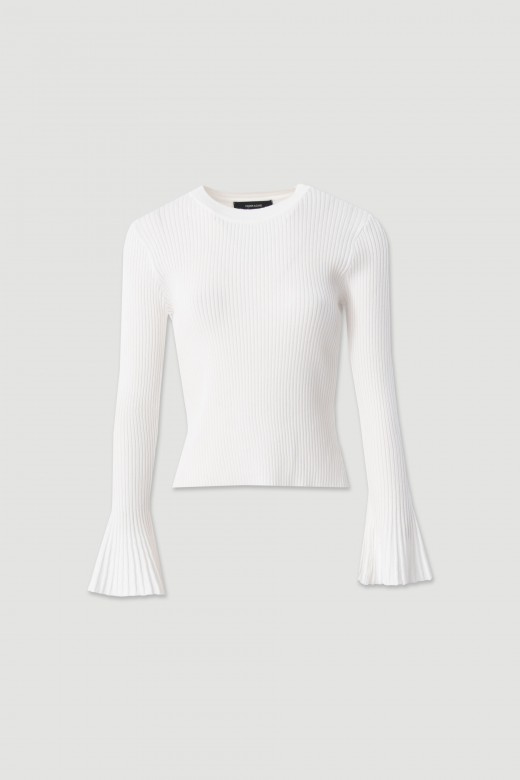 Ribbed knit sweater with flare sleeves Ribbed knit sweater with flare sleeves