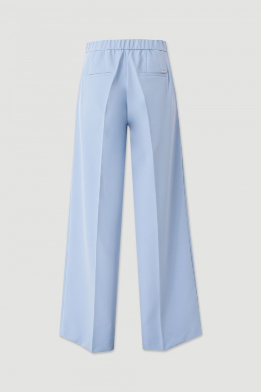 Classic high-waisted wide-leg trousers with elastic waistband Classic high-waisted wide-leg trousers with elastic waistband