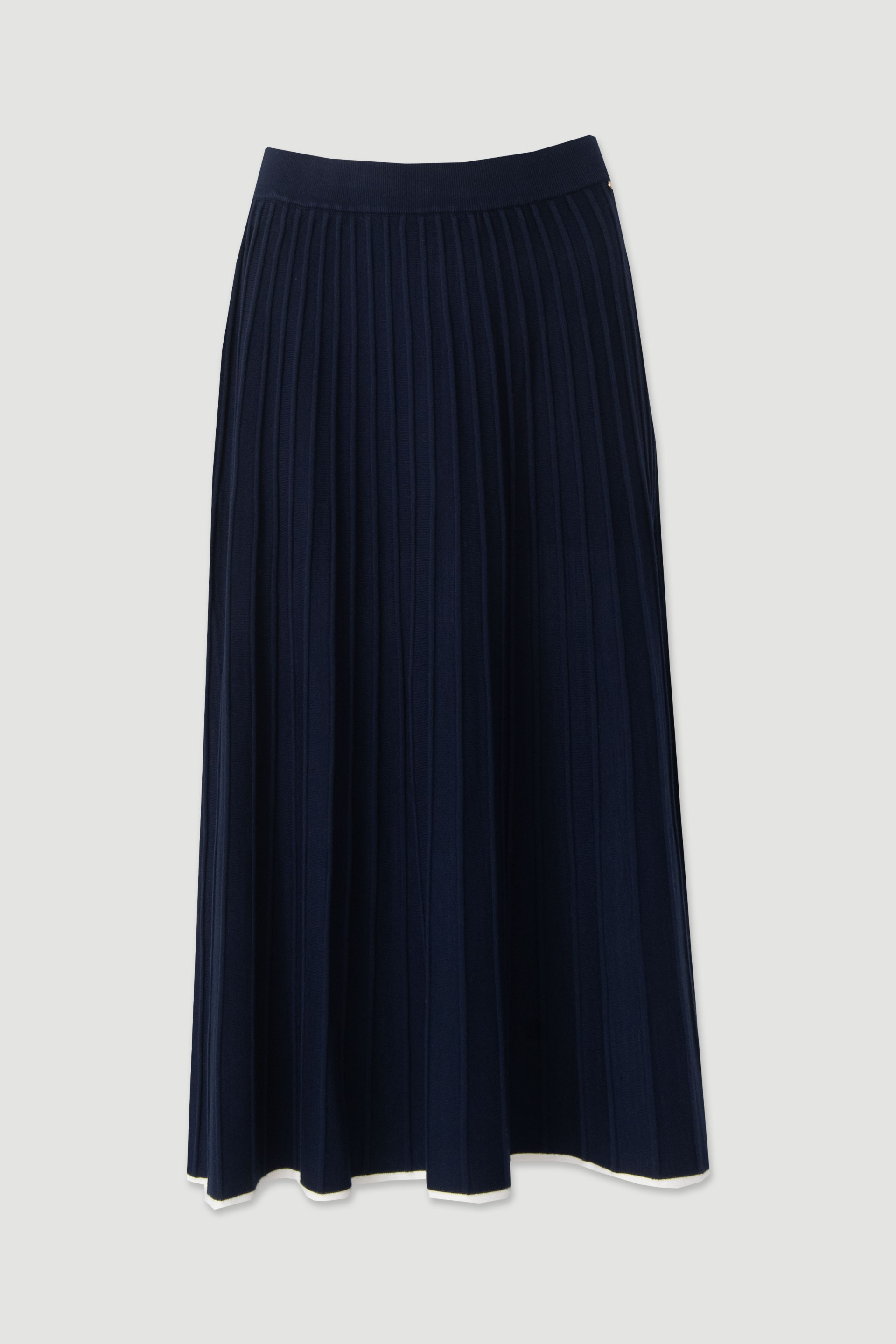 Saia midi de malha com pregas