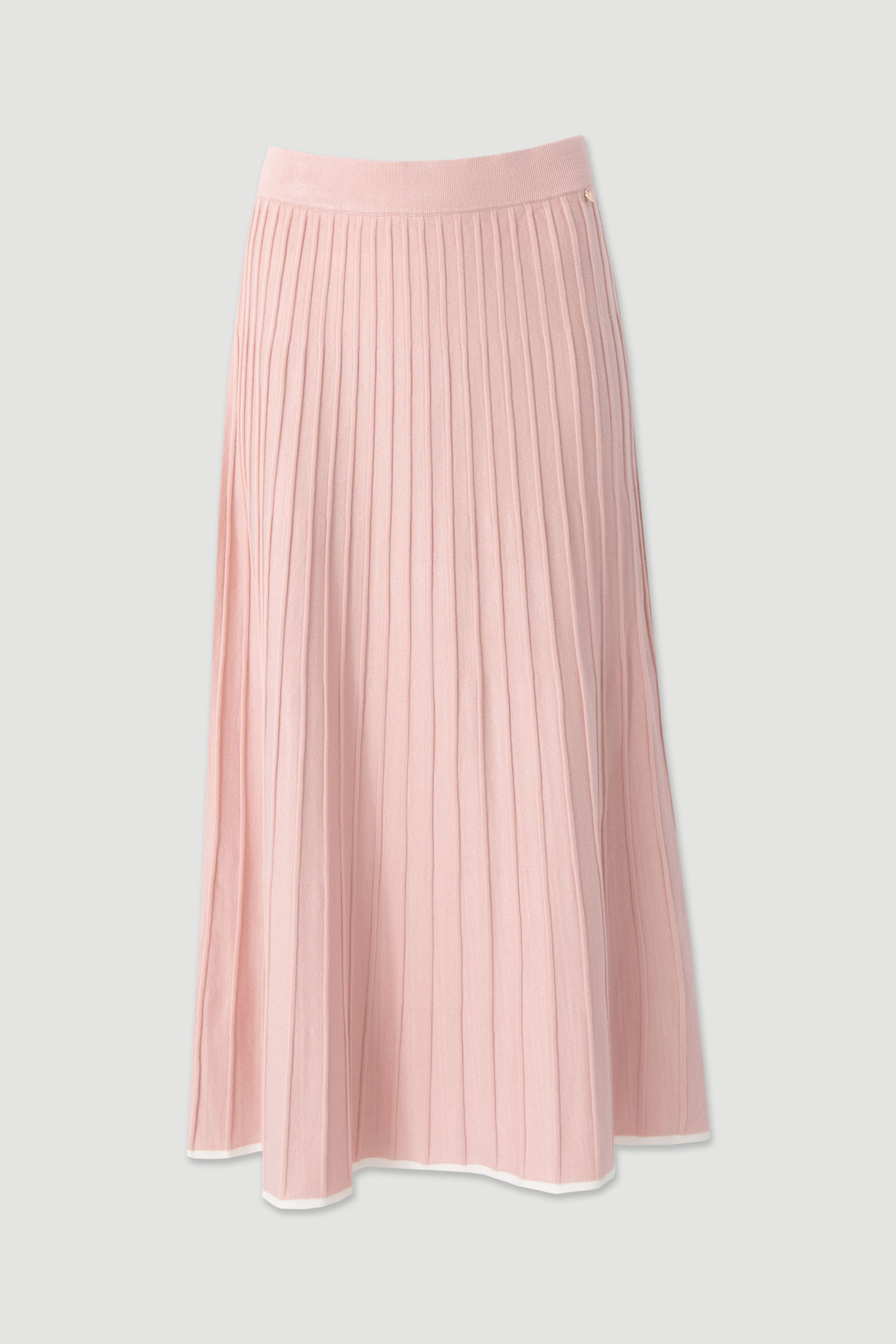 Saia midi de malha com pregas