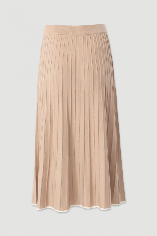 Saia midi de malha com pregas Saia midi de malha com pregas