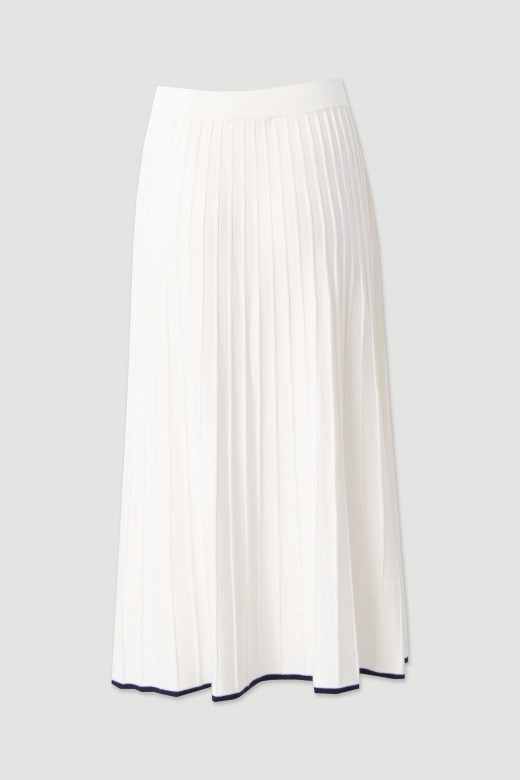 Saia midi de malha com pregas Saia midi de malha com pregas