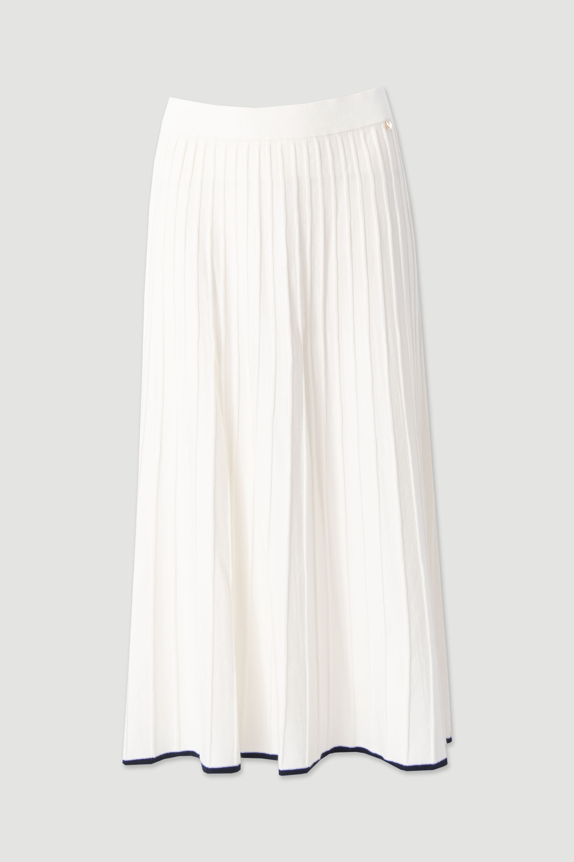 Saia midi de malha com pregas