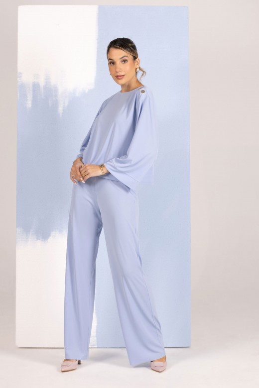 Tunic with decorative shoulder buttons Tunic with decorative shoulder buttons