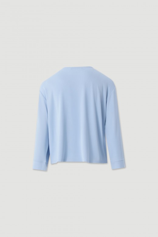 Tunic with decorative shoulder buttons Tunic with decorative shoulder buttons