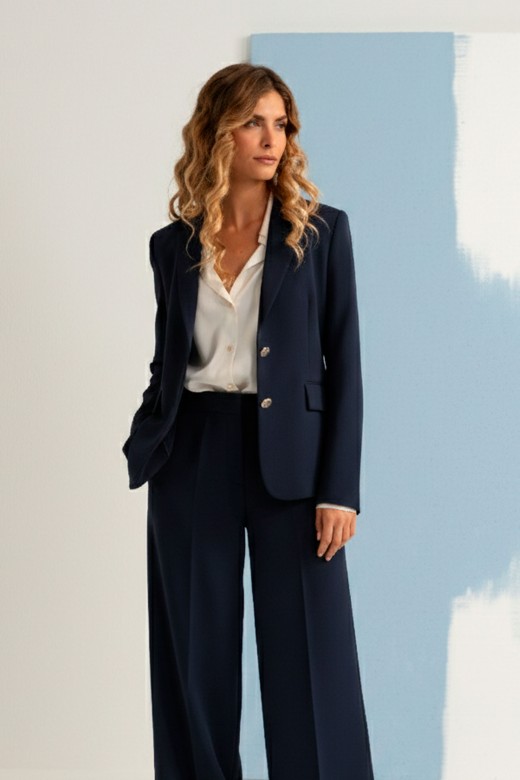 Classic fitted blazer with metallic buttons Classic fitted blazer with metallic buttons