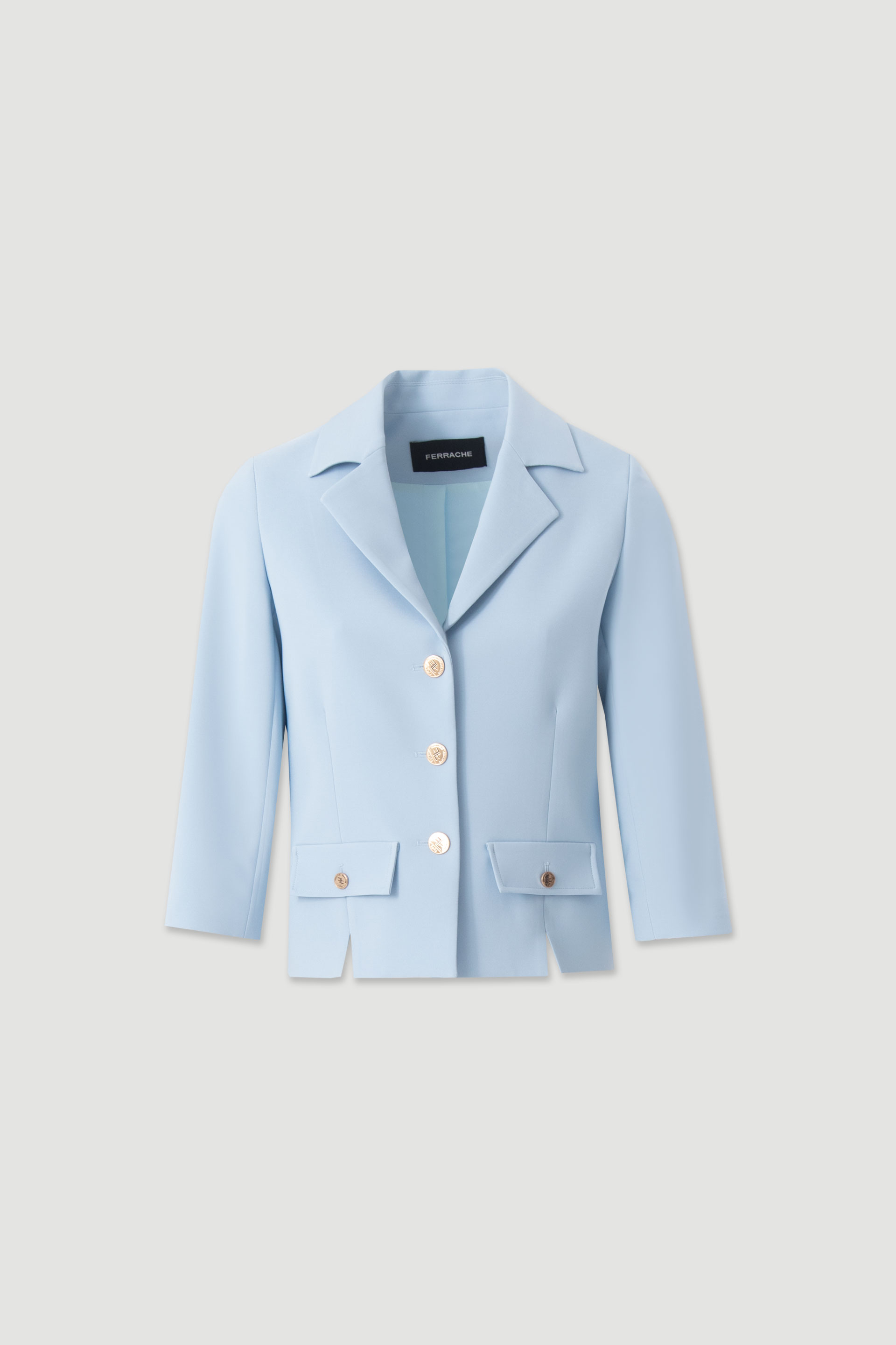 Classic cropped blazer with 3/4 sleeves