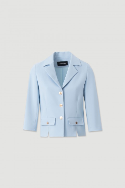 Classic cropped blazer with 3/4 sleeves Classic cropped blazer with 3/4 sleeves
