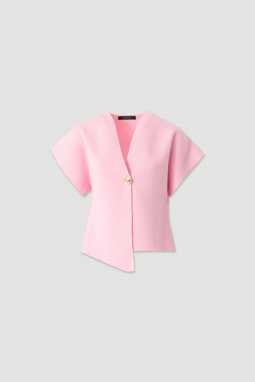 Asymmetrical short-sleeve knitted jacket Asymmetrical short-sleeve knitted jacket