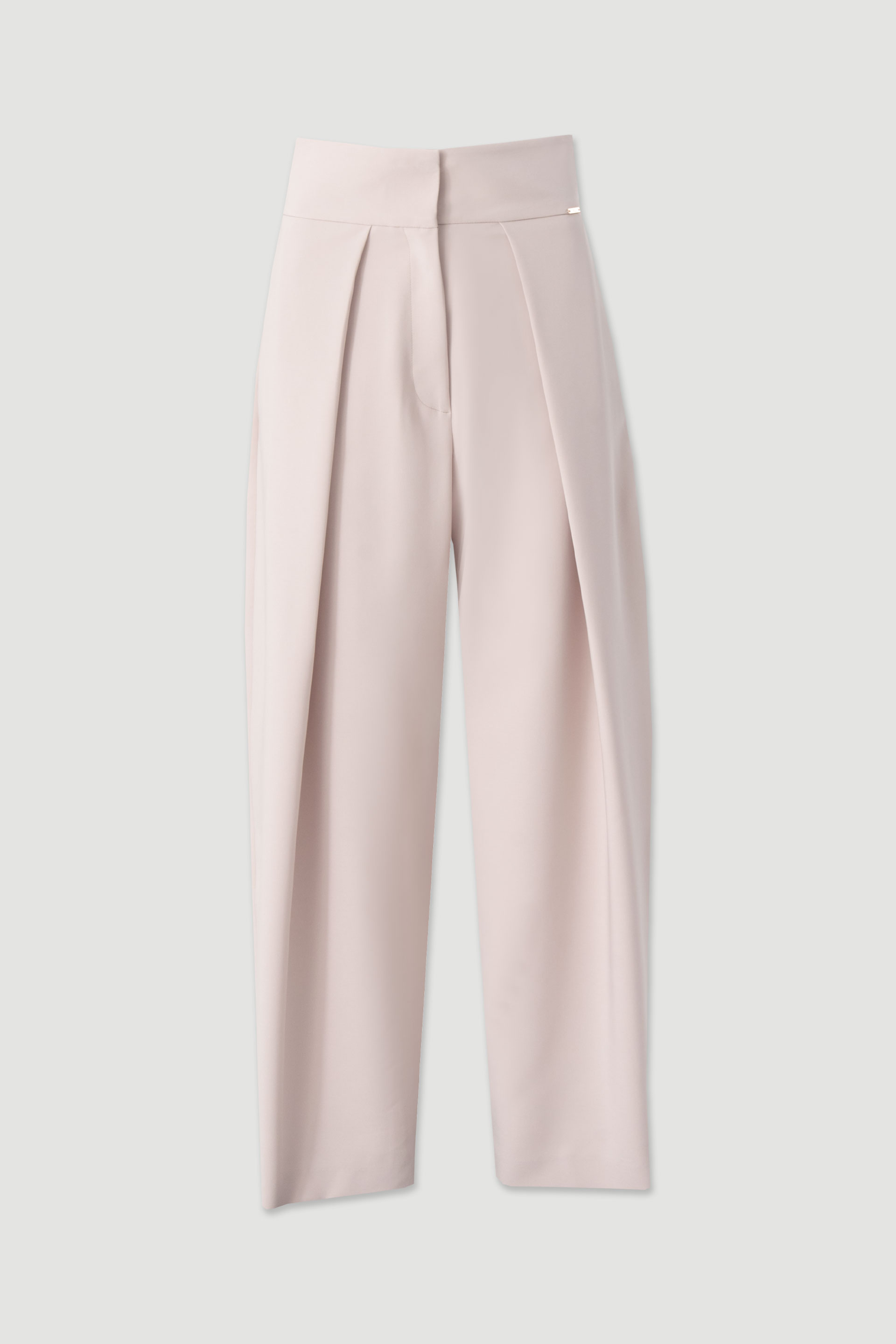 High-waisted pleated trousers