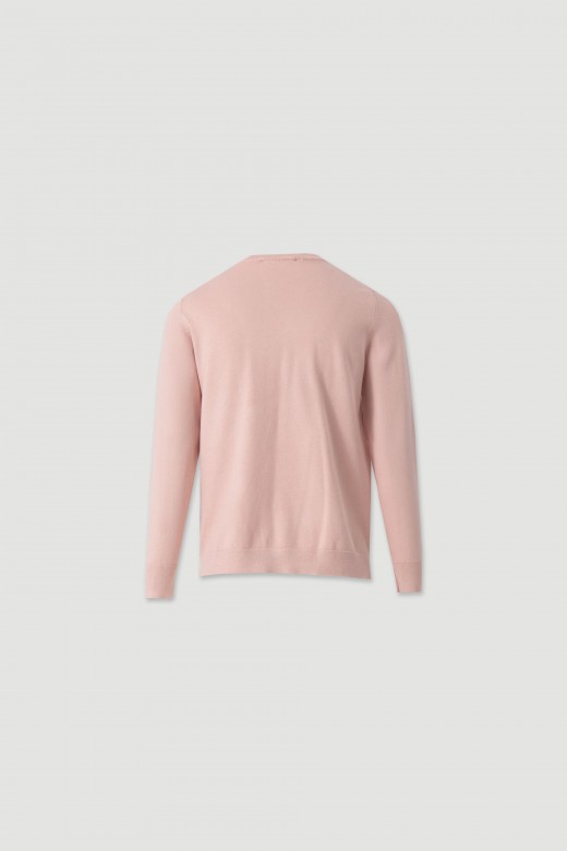 Knit sweater with metallic neckline detail Knit sweater with metallic neckline detail