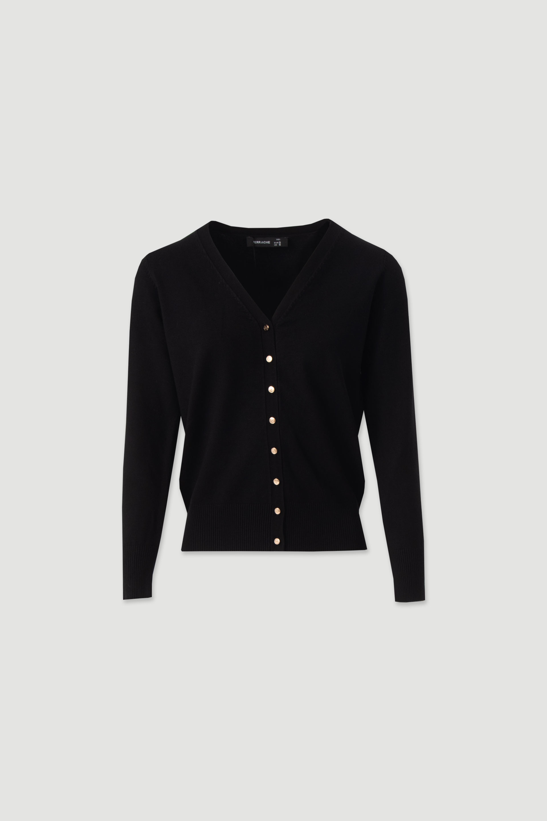 Basic knit cardigan with custom buttons