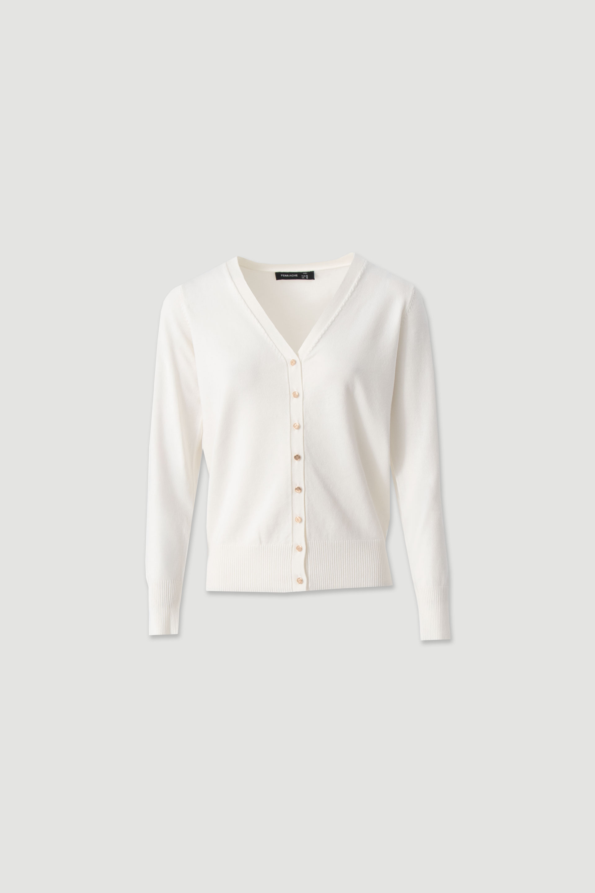 Basic knit cardigan with custom buttons