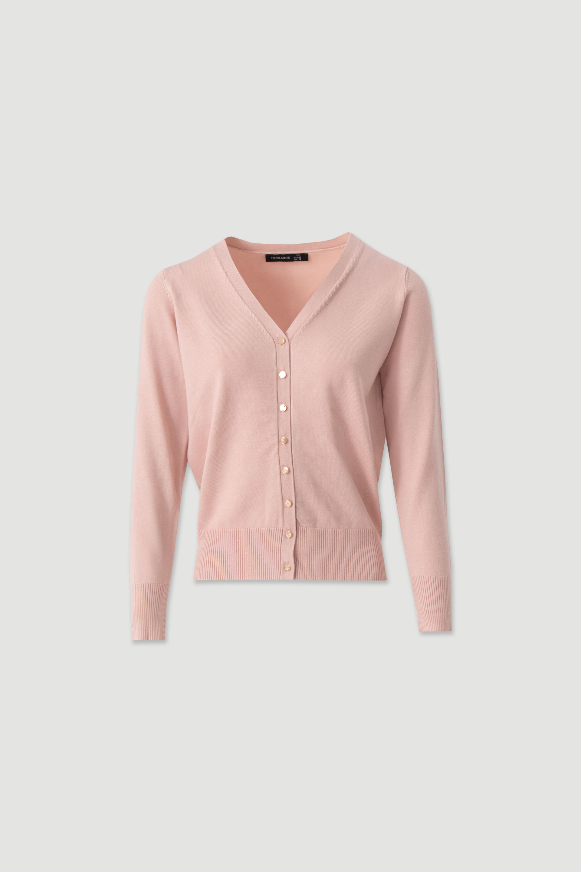 Basic knit cardigan with custom buttons
