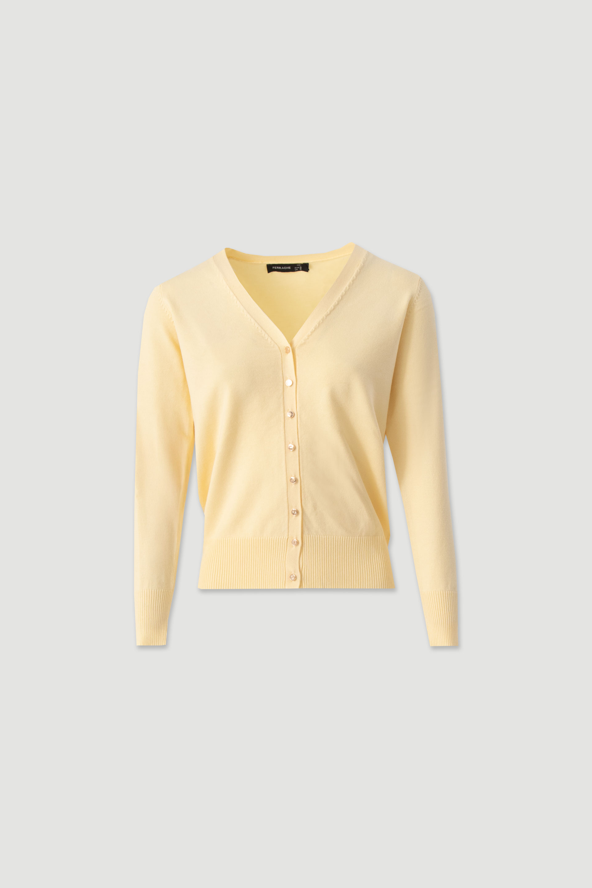 Basic knit cardigan with custom buttons