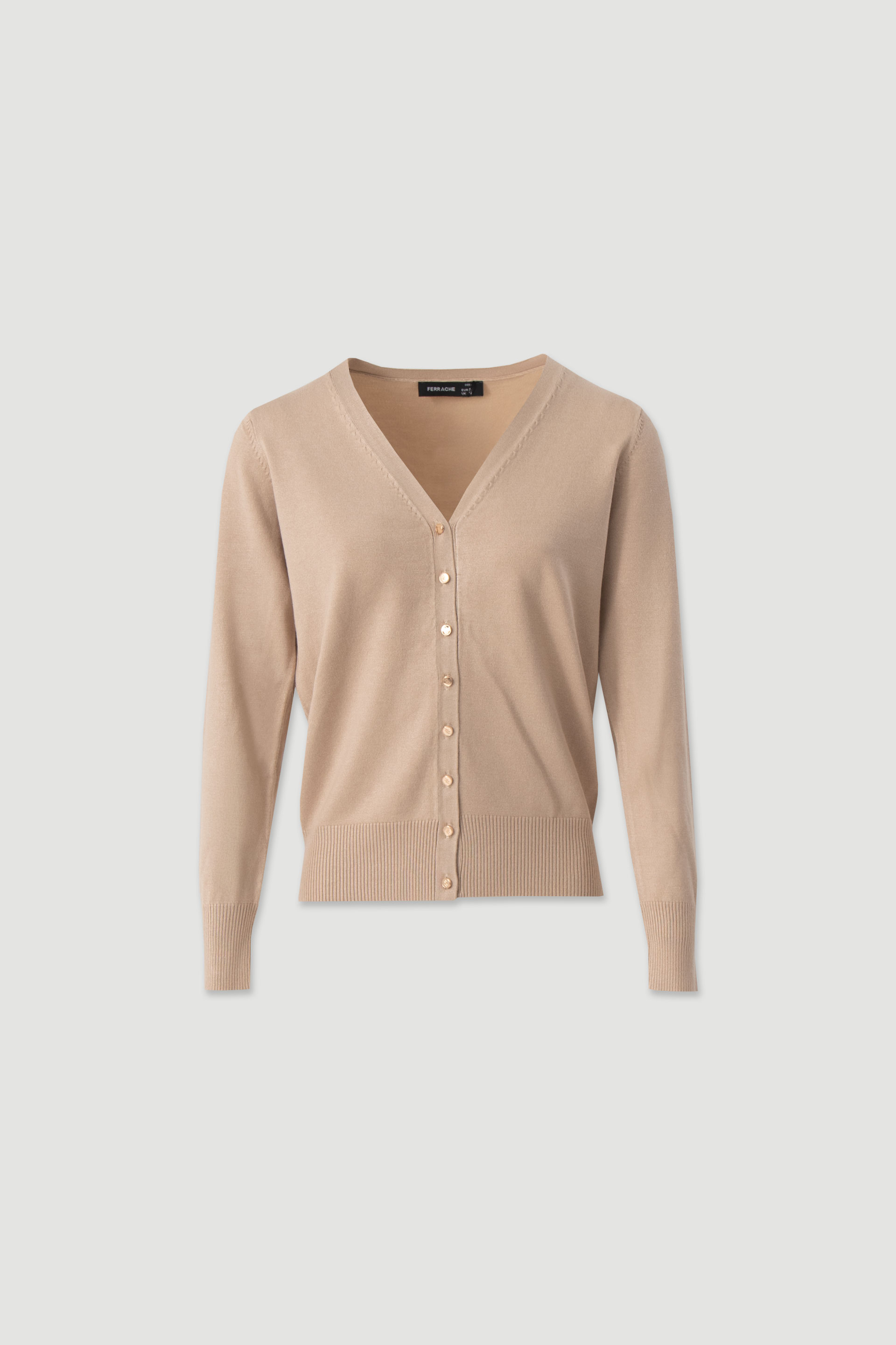 Basic knit cardigan with custom buttons