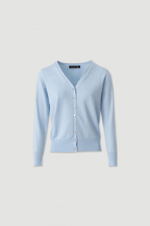 Basic knit cardigan with custom buttons Basic knit cardigan with custom buttons
