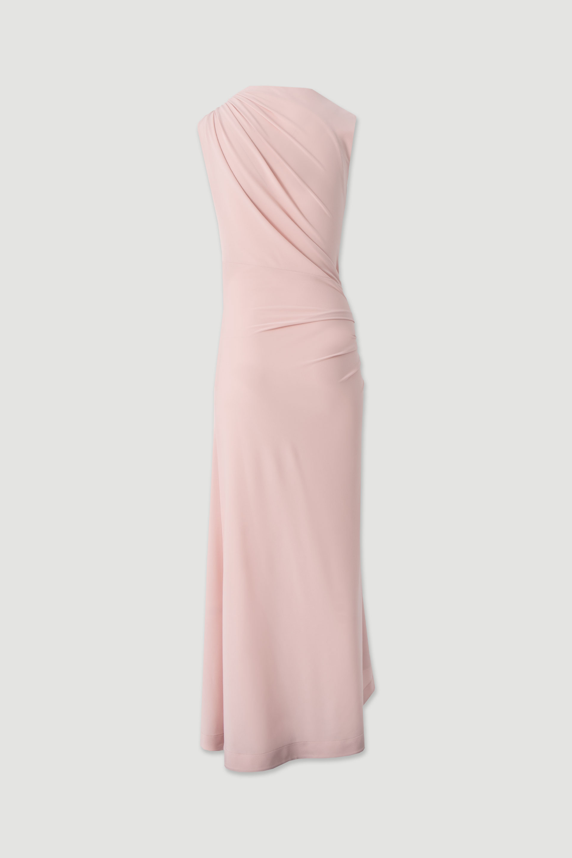 Robe longue asymétrique avec détail froncé