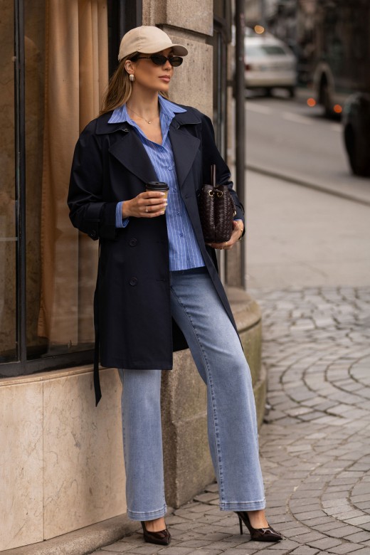 Cotton midi trench coat
