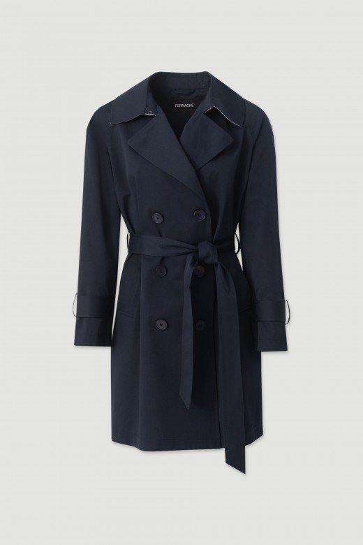 Cotton midi trench coat