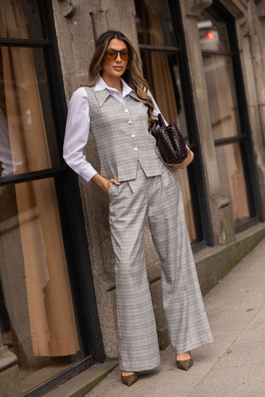 Wide-leg checked trousers Wide-leg checked trousers