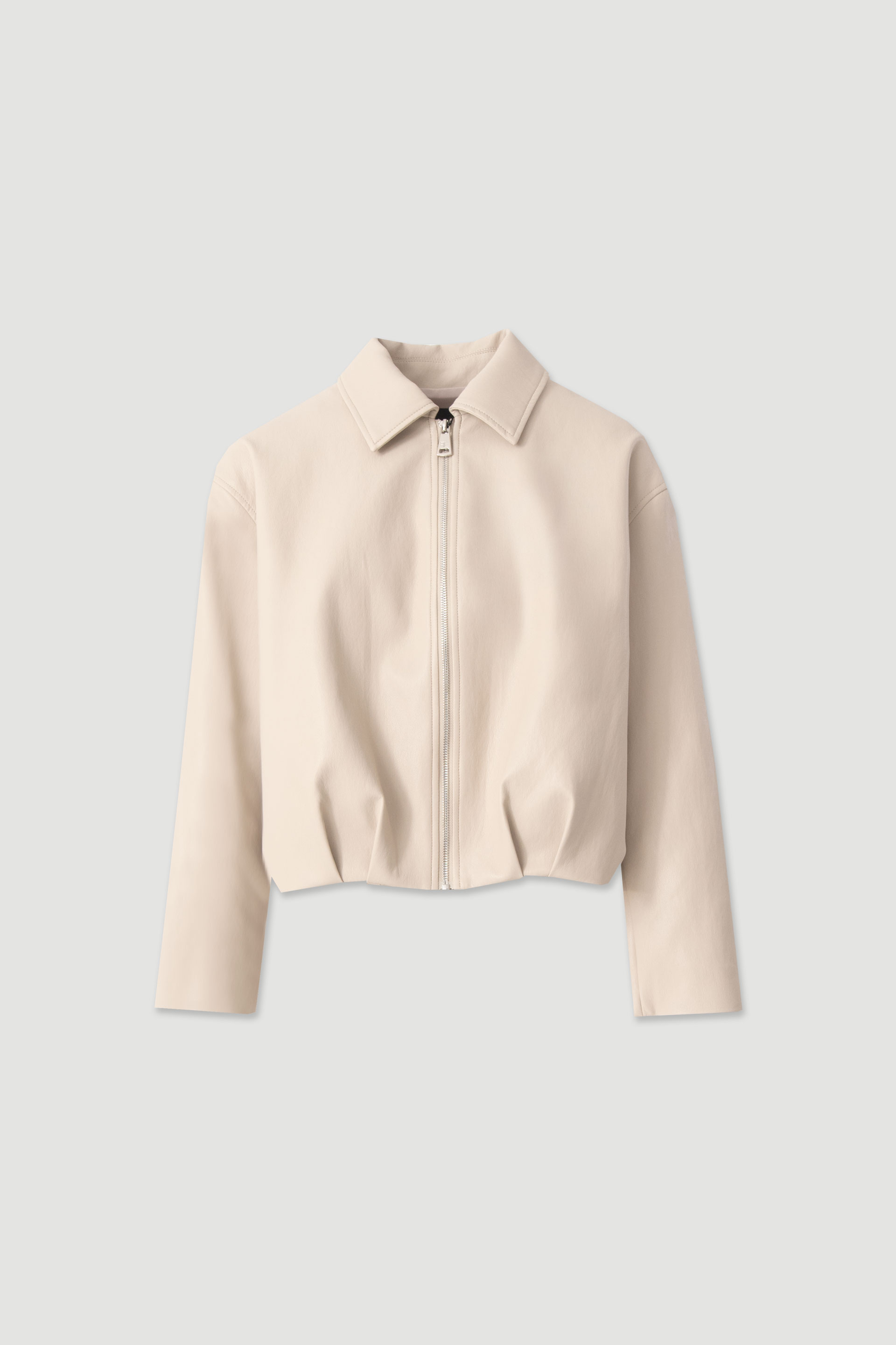 Faux leather jacket with back detail