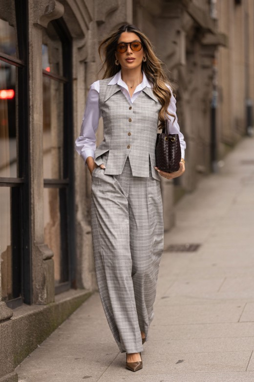 Wide-leg checked trousers Wide-leg checked trousers