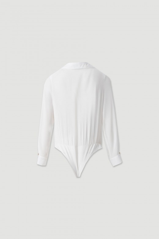 Body com decote drapeado Body com decote drapeado