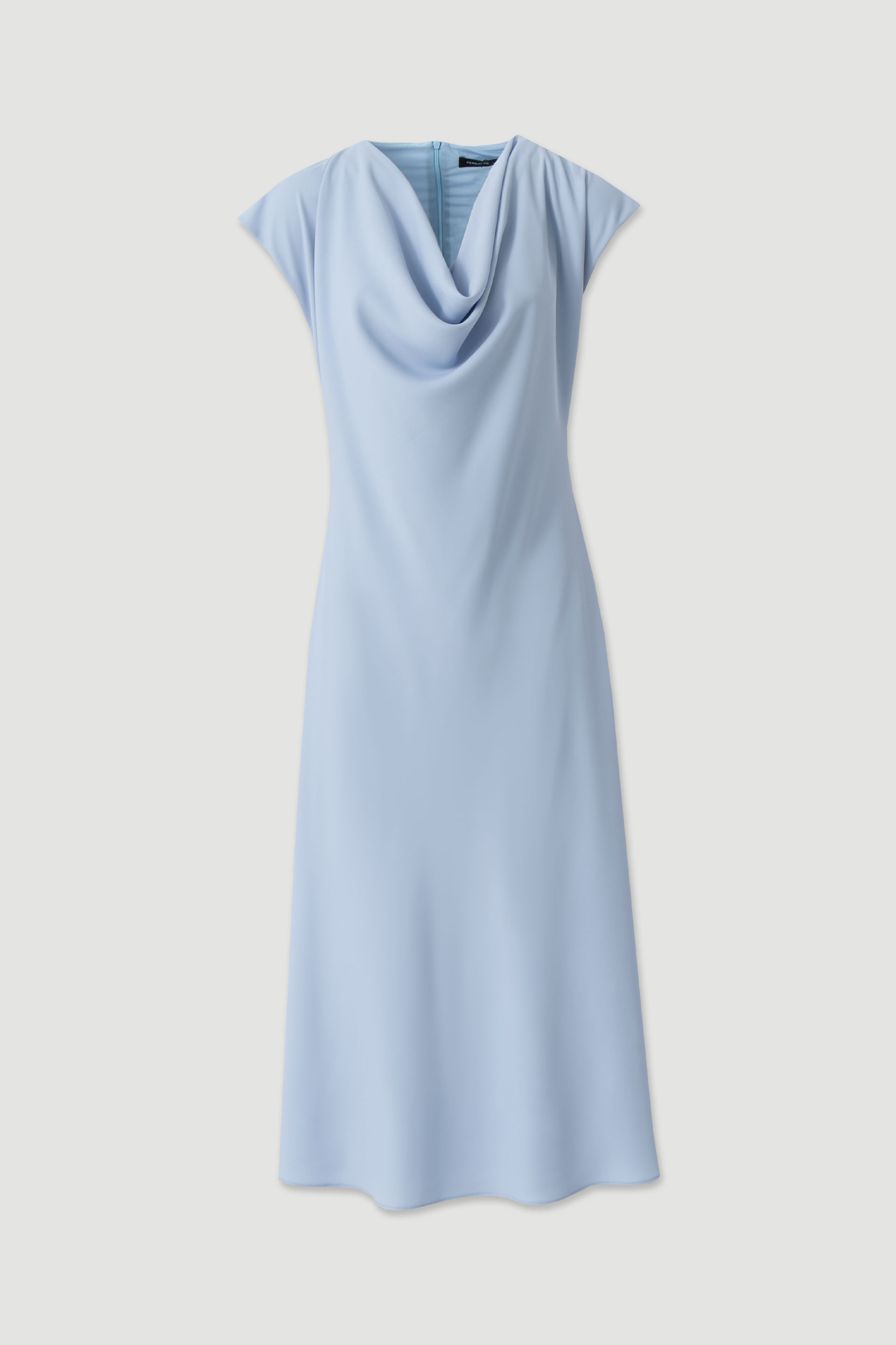 Midi dress with draped neckline