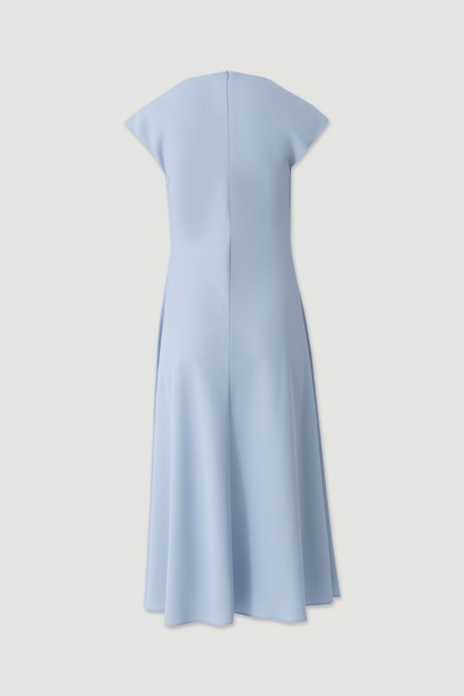 Midi dress with draped neckline Midi dress with draped neckline