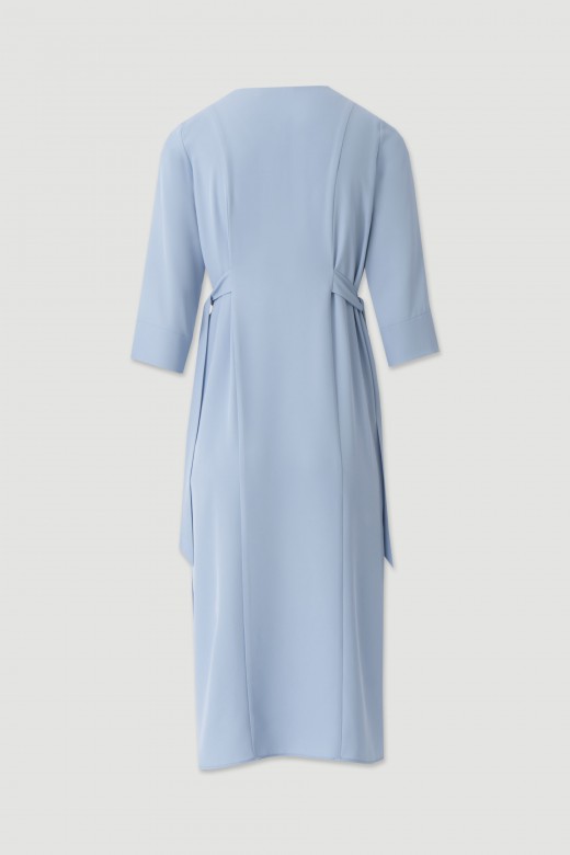 Flowing midi dress with side ties Flowing midi dress with side ties
