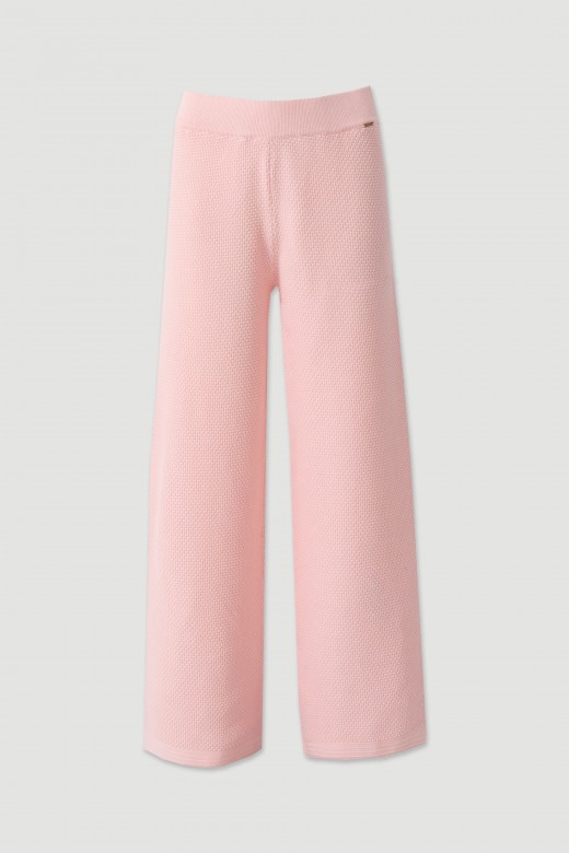 Perforated knit trousers in 100% cotton Perforated knit trousers in 100% cotton