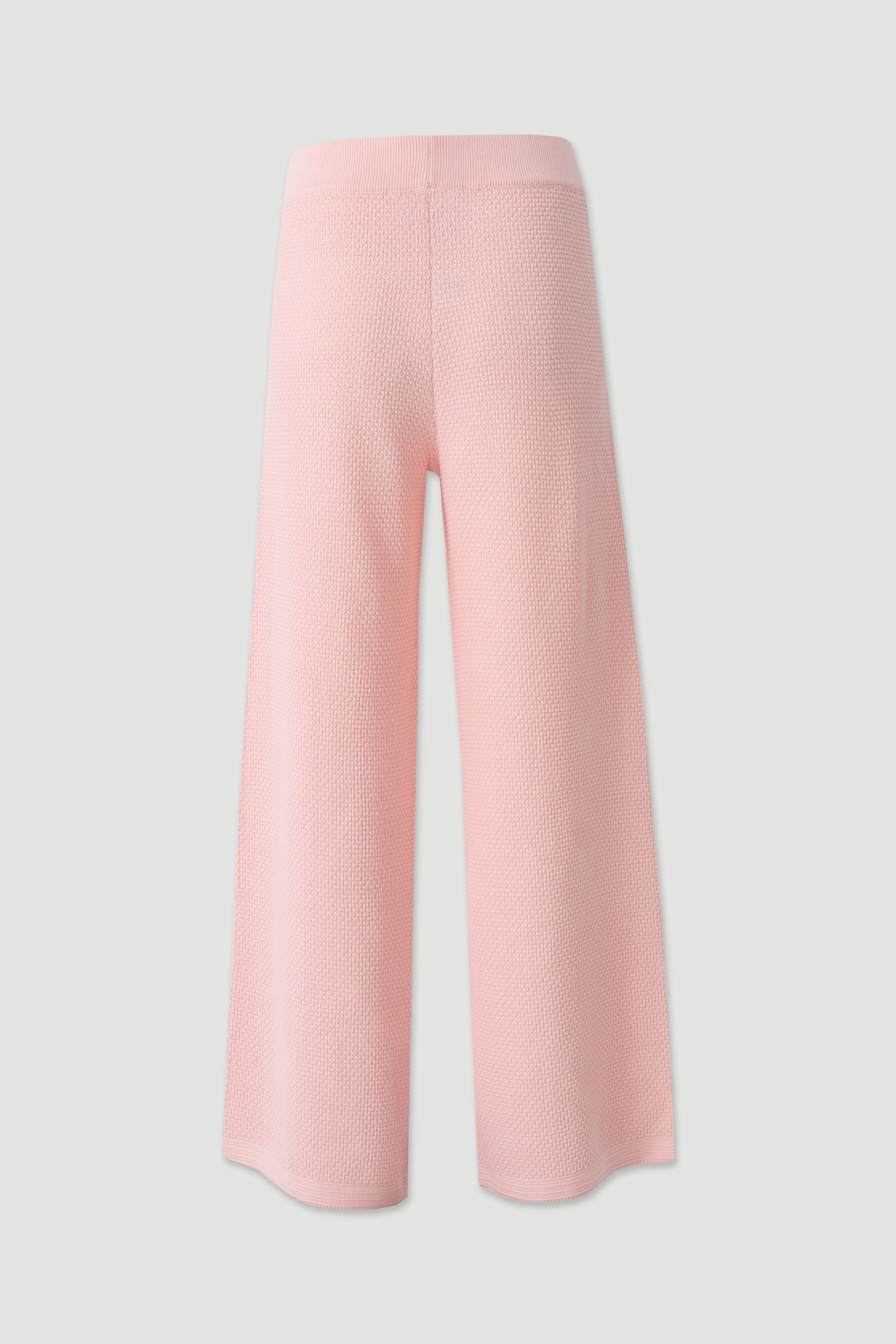 Perforated knit trousers in 100% cotton