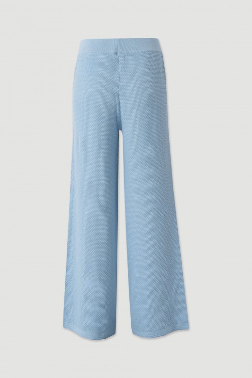 Perforated knit trousers in 100% cotton Perforated knit trousers in 100% cotton