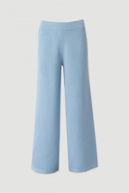 Perforated knit trousers in 100% cotton Perforated knit trousers in 100% cotton