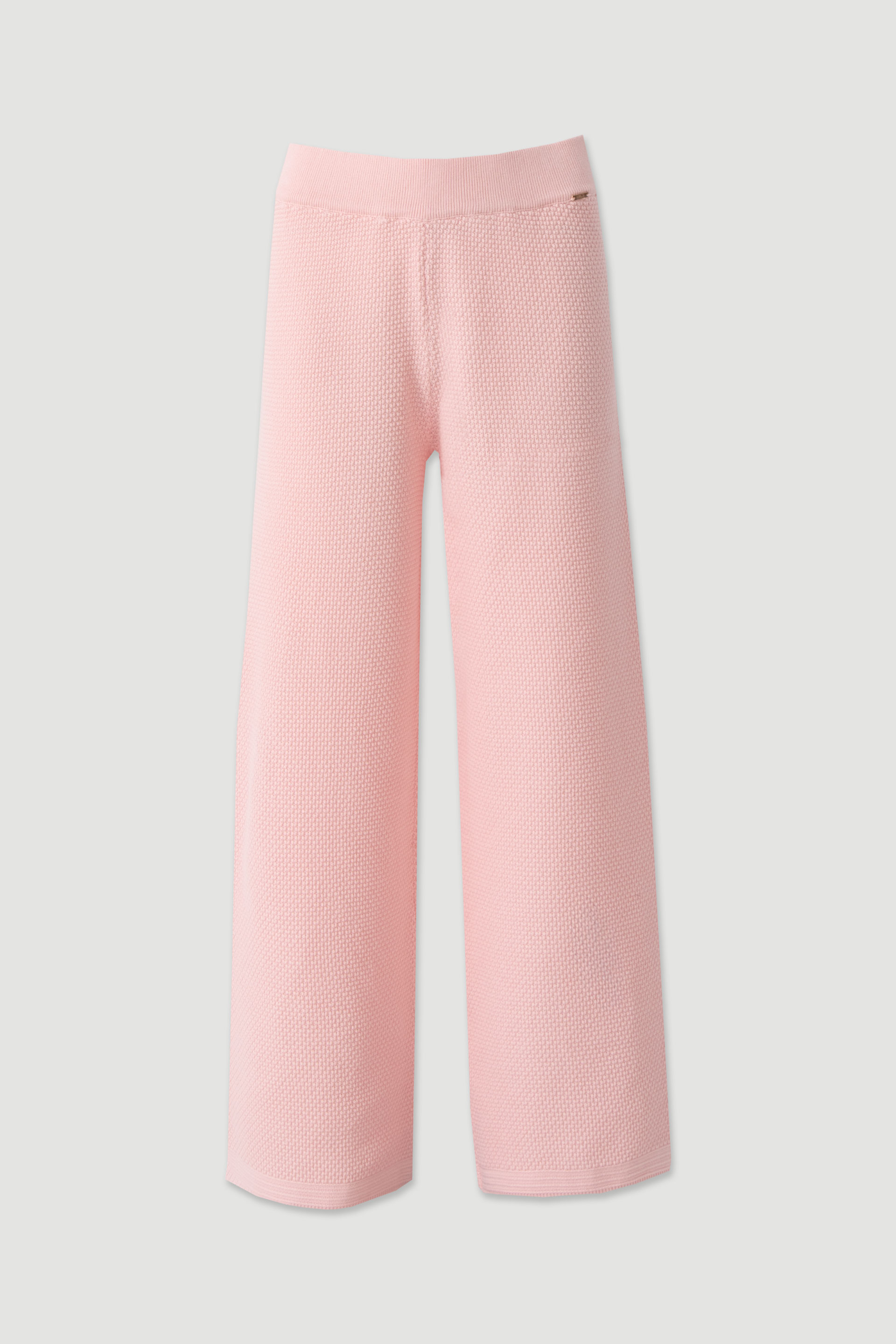 Perforated knit trousers in 100% cotton