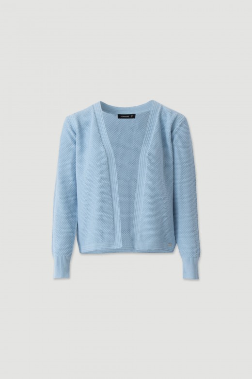 Short open cotton knit cardigan Short open cotton knit cardigan