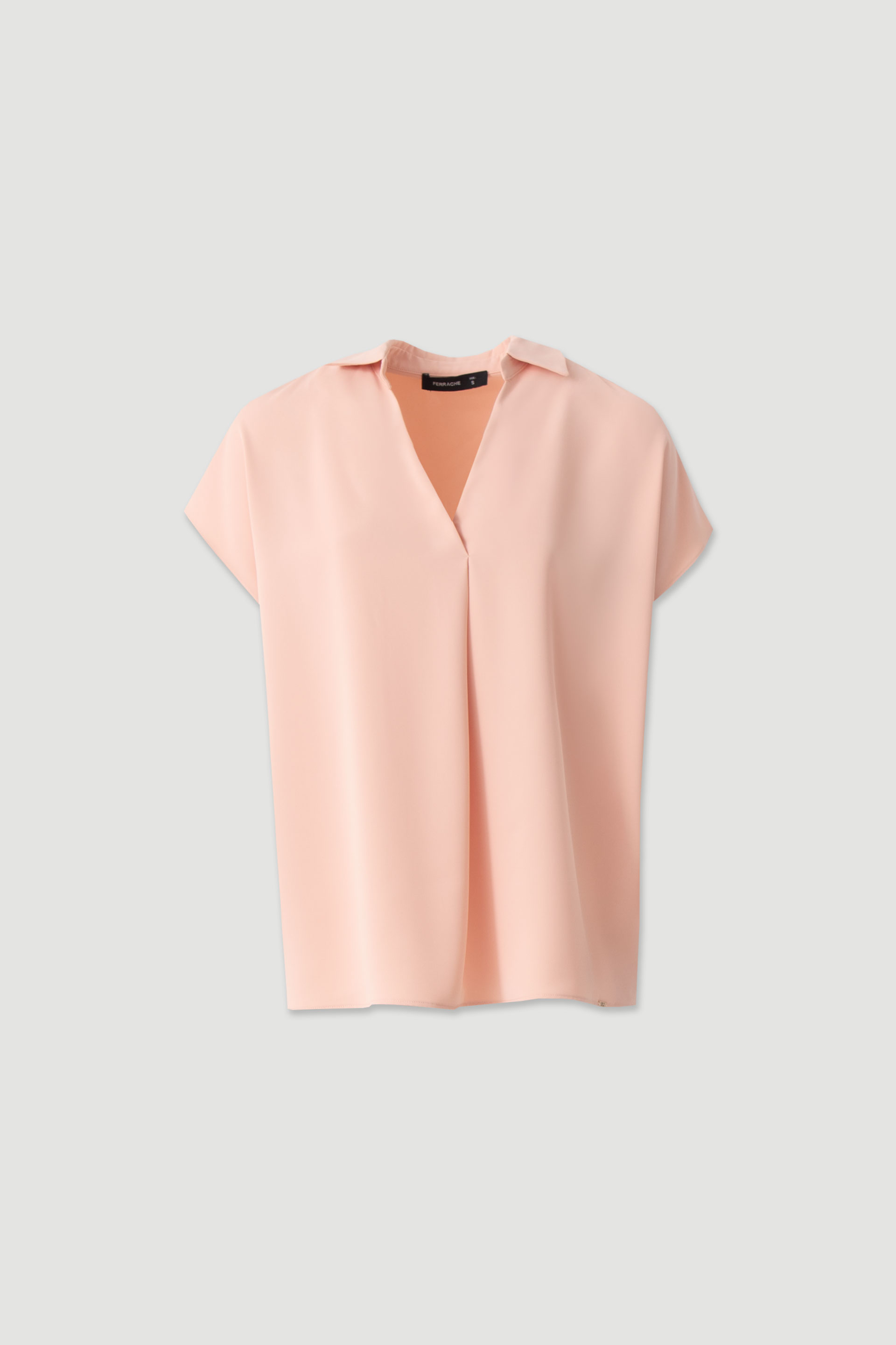 Flowy tunic with collar and short sleeves