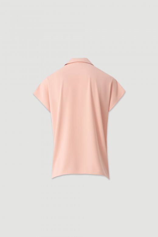 Flowy tunic with collar and short sleeves Flowy tunic with collar and short sleeves