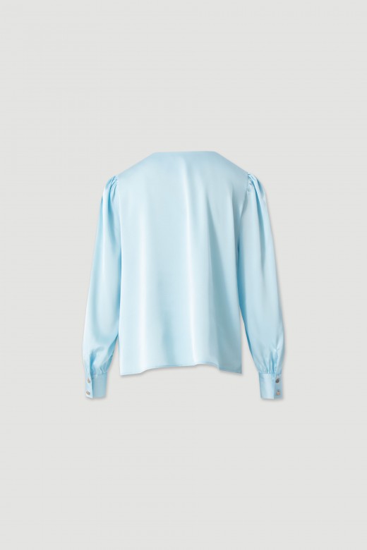 Satin tunic with v-neckline Satin tunic with v-neckline