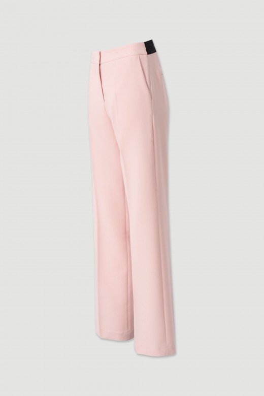 High-waisted straight trousers with customised elastic waistband High-waisted straight trousers with customised elastic waistband