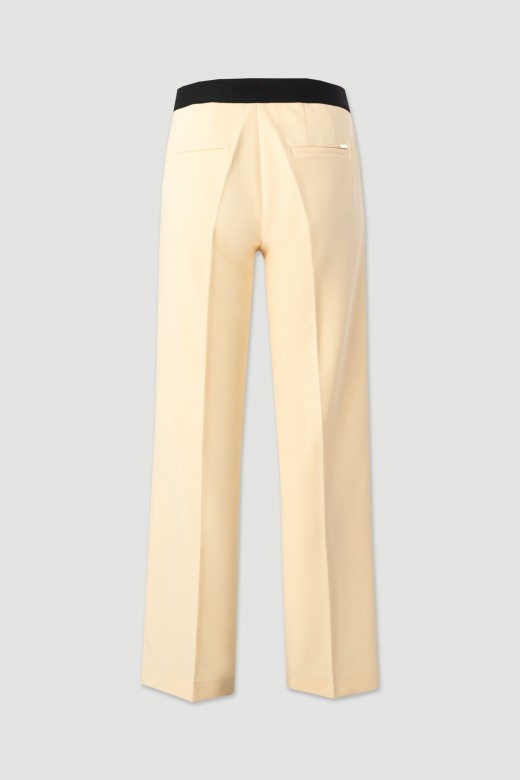 Pantalón straight con cinturilla elástica personalizada Pantalón straight con cinturilla elástica personalizada