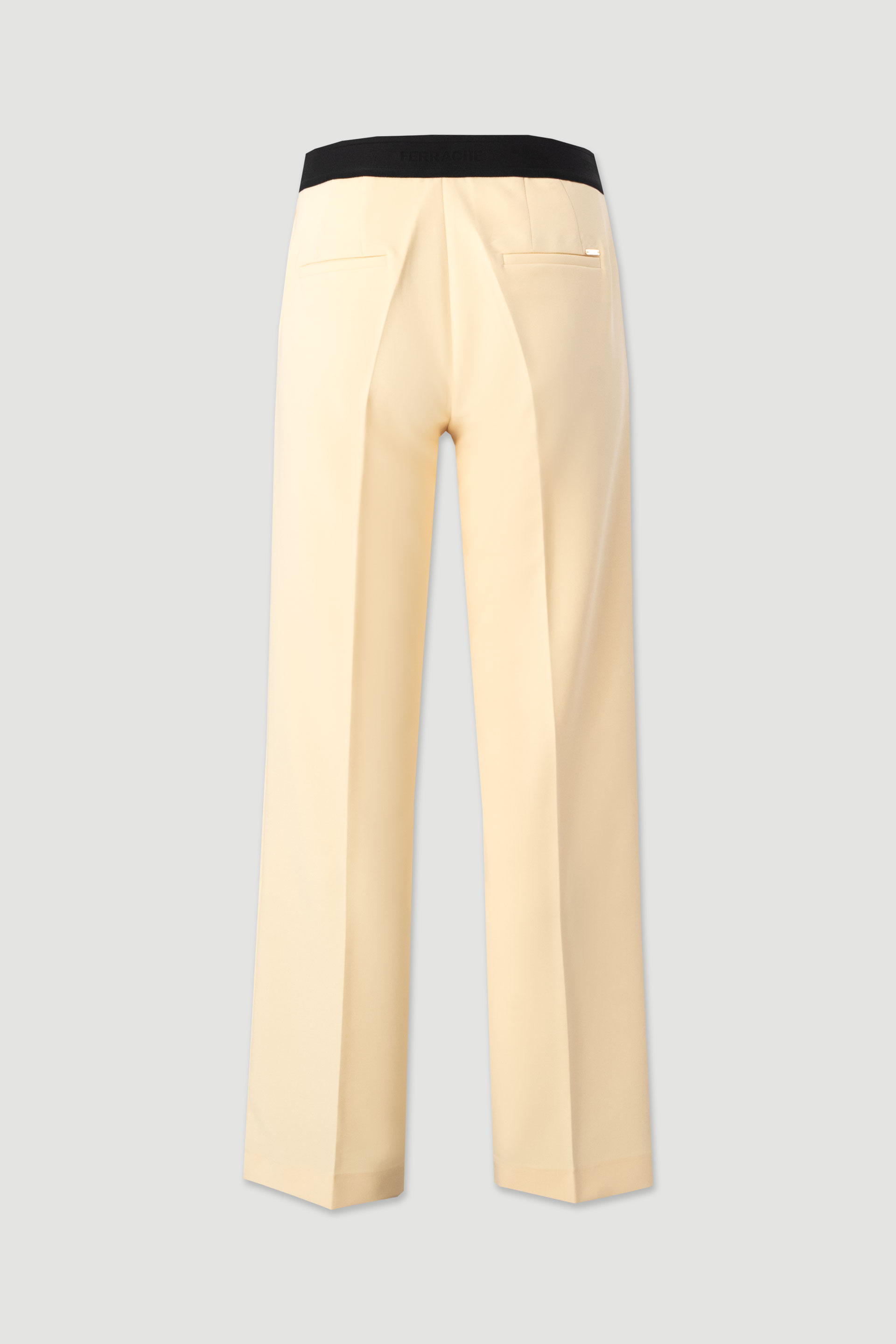 Calça straight com cinto elástico personalizado