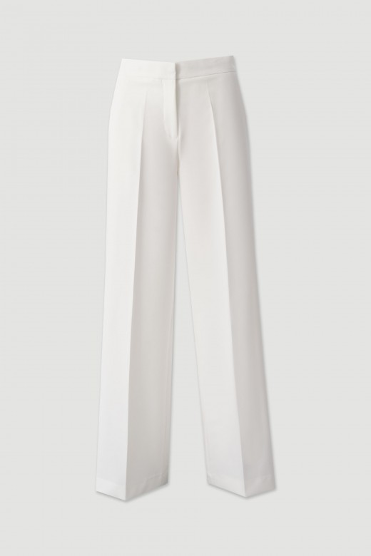 Classic high-waisted wide-leg trousers with elastic waistband Classic high-waisted wide-leg trousers with elastic waistband