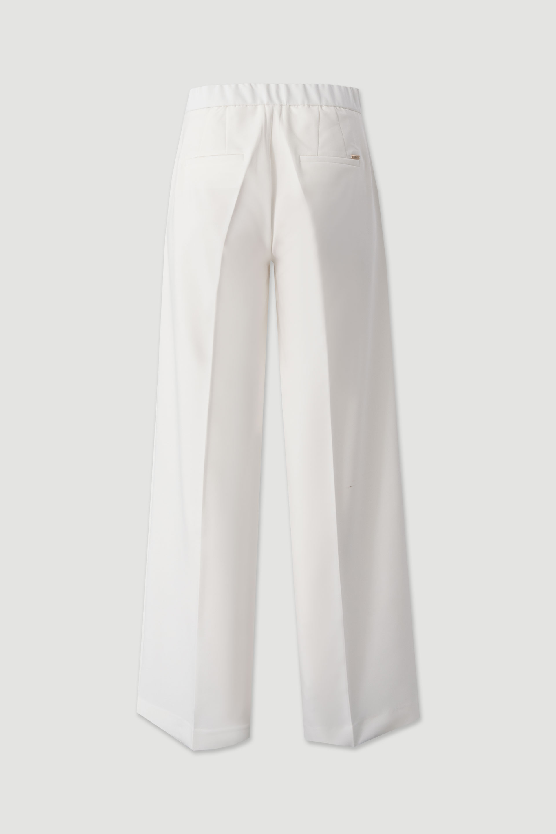 Classic high-waisted wide-leg trousers with elastic waistband