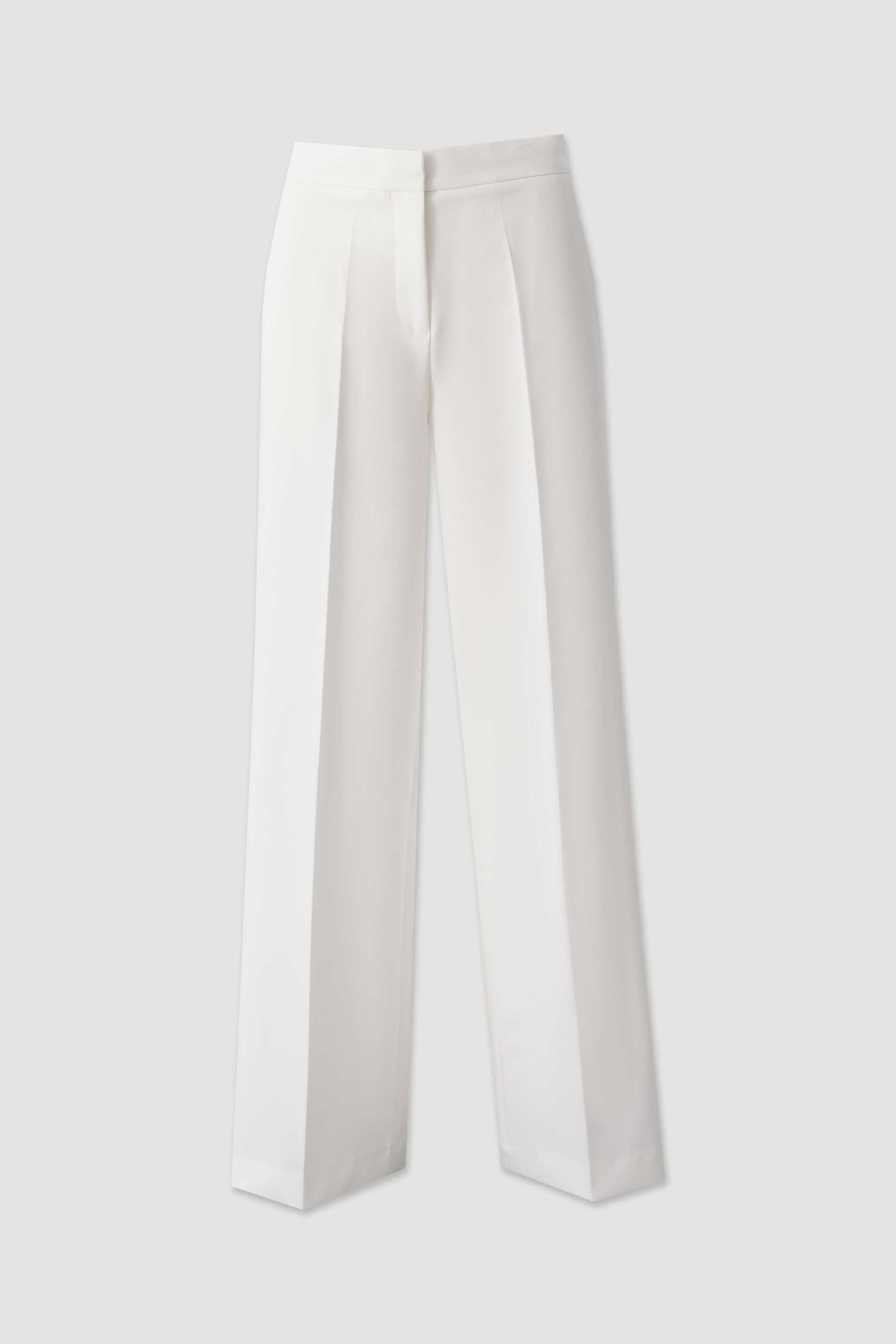 Classic high-waisted wide-leg trousers with elastic waistband
