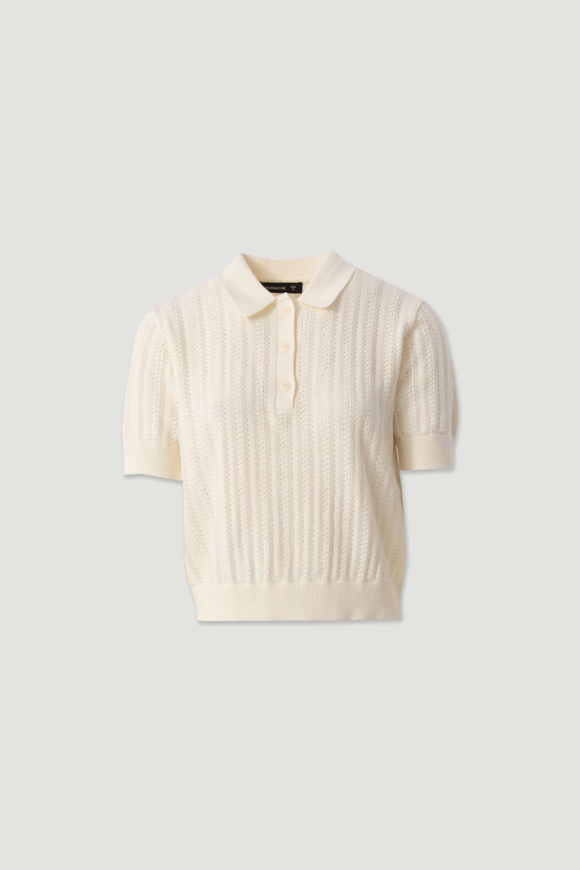 Textured cotton knit polo