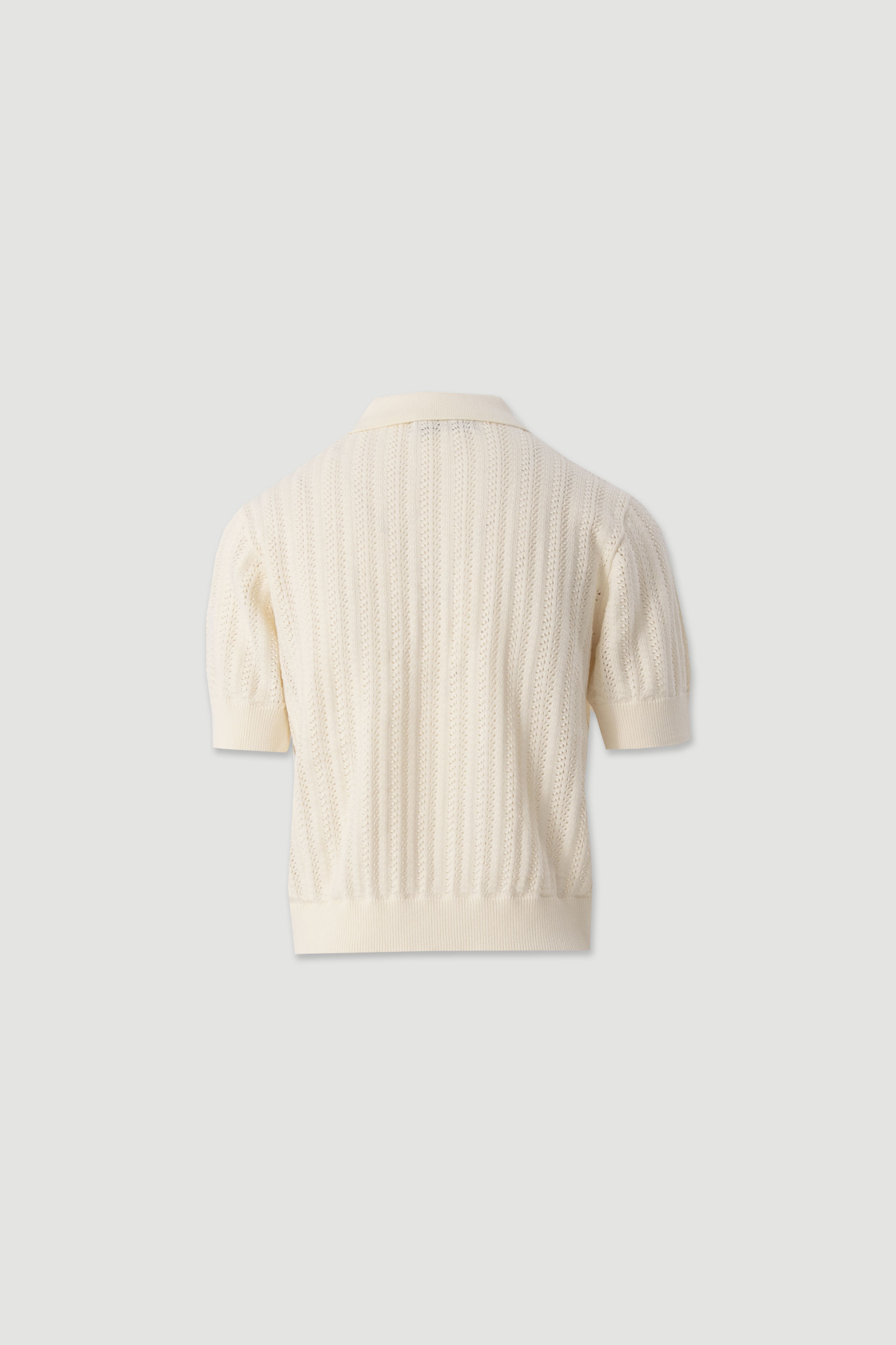Textured cotton knit polo